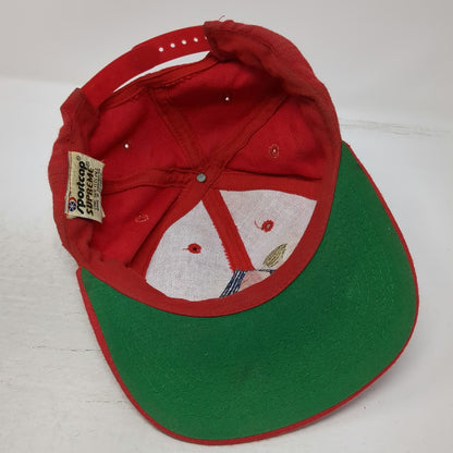 Sportcap Snapback Red Hat One Size Green Underbrim Embroidered Aspen Logo