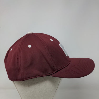 The Game Pro Fitted Hat Red Burgundy L/XL Gametek Embroidered Vented Holes