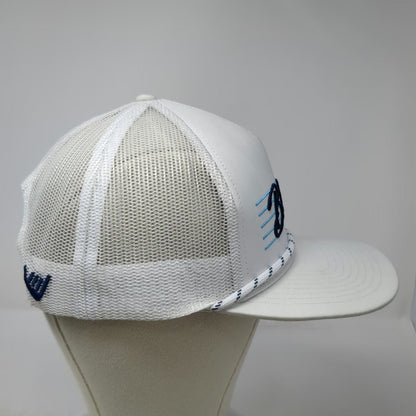 Brhodies White Trucker Hat One Size Mesh Back Snapback Rope 76 Shaka Logo Surf