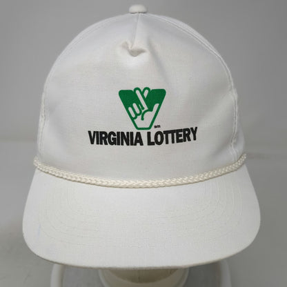 L/A Headwear 5 Panel White One Size Virginia Lottery Green Rope Snapback Hat