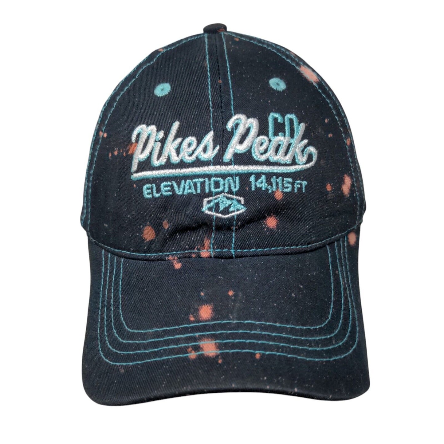Pikes Peak Elevation 14,115 FT Slideback Hat Blue Embroidered 6 Panel