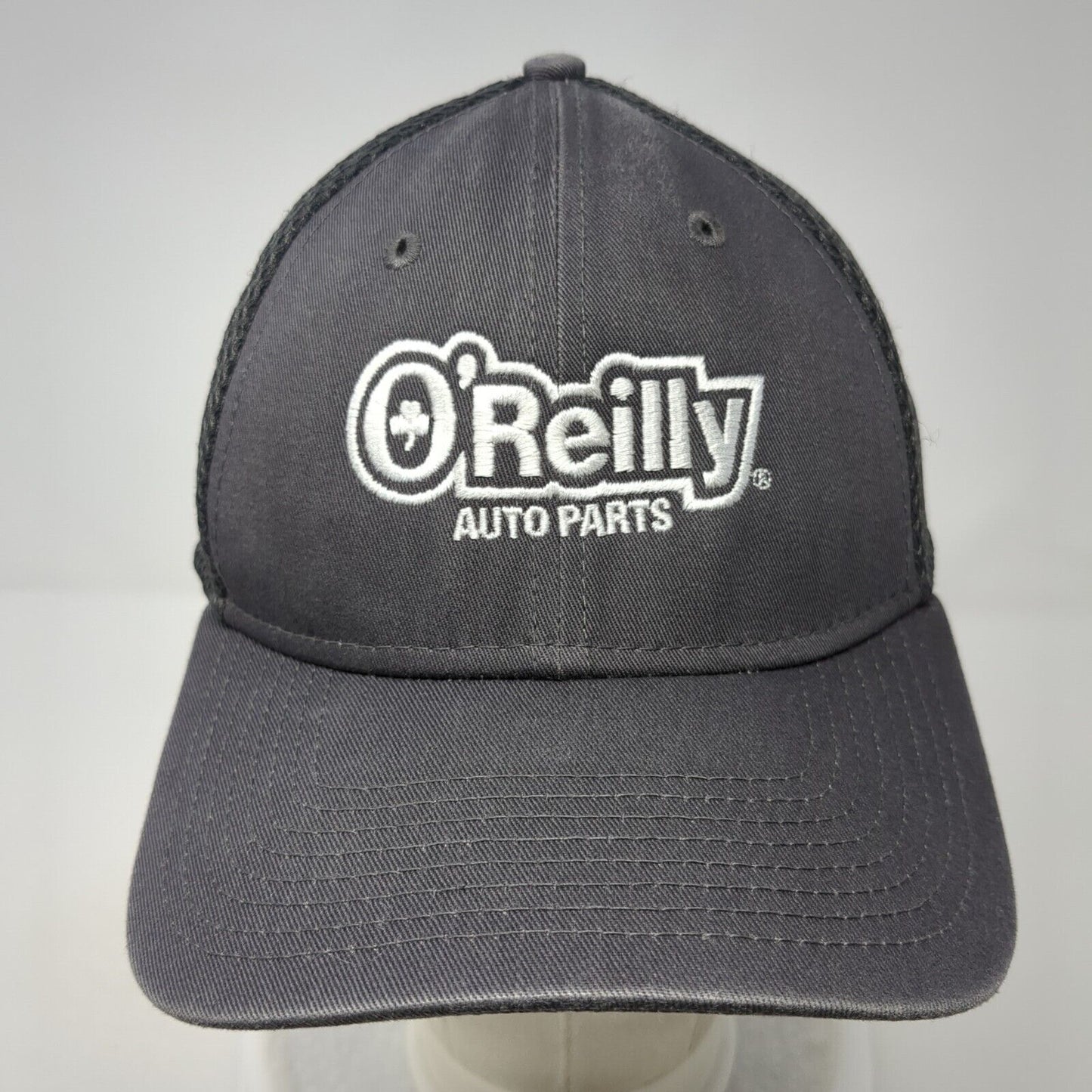 O'Reilly Auto Parts Fitted Hat Gray Medium-Large Stretch New Era 6 Panel