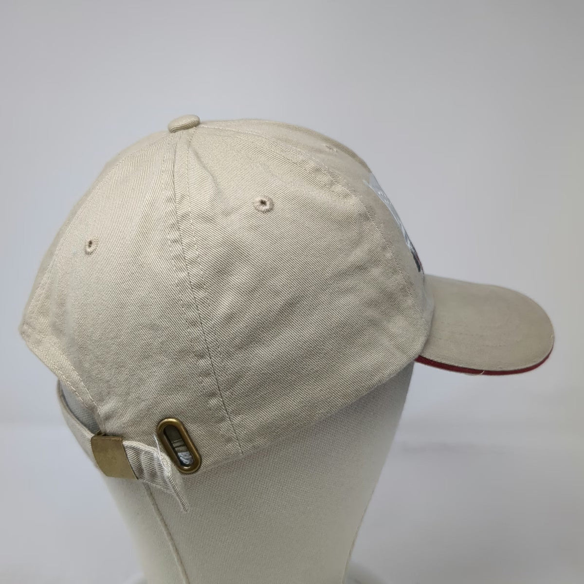 Baseball Cap Beige One Size Eagle American Flag Sandwich Brim Slideback USA Hat