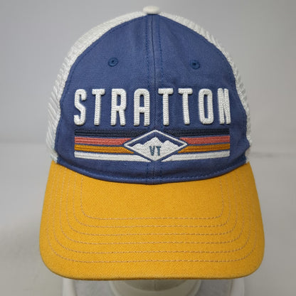 Camp David Trucker Hat Blue Yellow White One Size Stratton Vermont Mesh Snapback