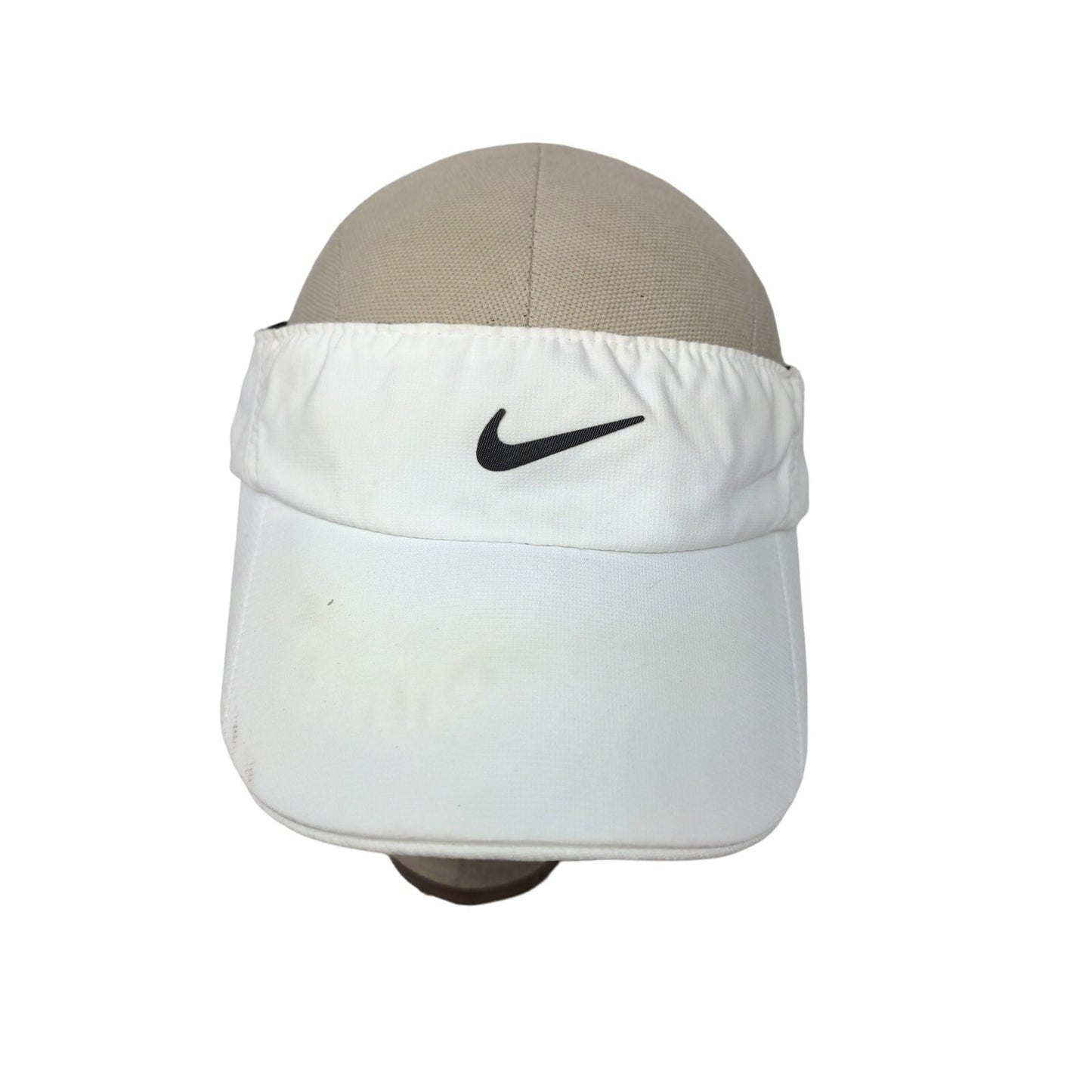 Nike Golf Visor OSFA Strapback White Black Embroidered Swoosh