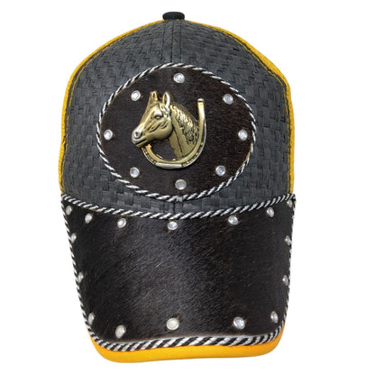 Mexico 3D Horse Snapback Trucker Hat Multicolor OS Adjustable Mesh Rhinestone