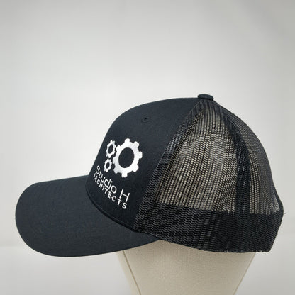 Studio H Architects Snapback Trucker Hat Black One Size Mesh Back Yupoong