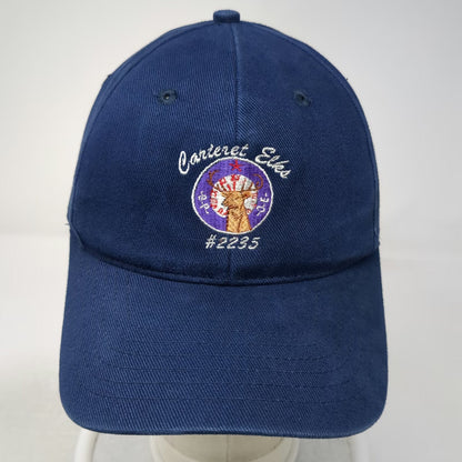 Cotton Deluxe Blue Baseball Cap OSFM Carteret Elks Lodge 2235 BPOE Slideback Hat