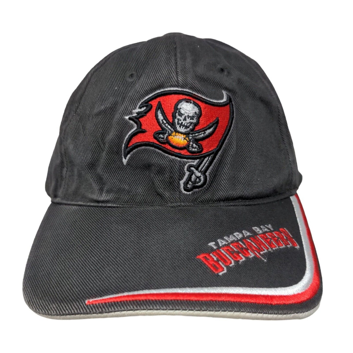 NFL Team Apparel Men's Strapback Hat Gray Size OS Tampa Bay Buccaneers Logo