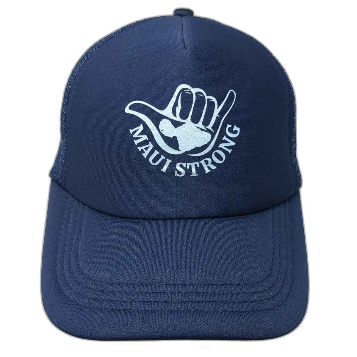 Kai Aloha Supply Trucker Hat Blue One Size Maui Strong Shaka Mesh Snapback