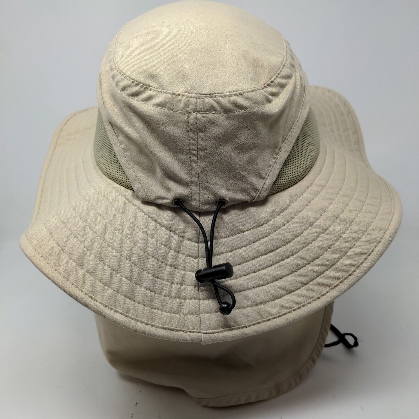 Wembley Men's Wide Brim Sun Hat Tan Size S/M 100% Polyester Neck Flap