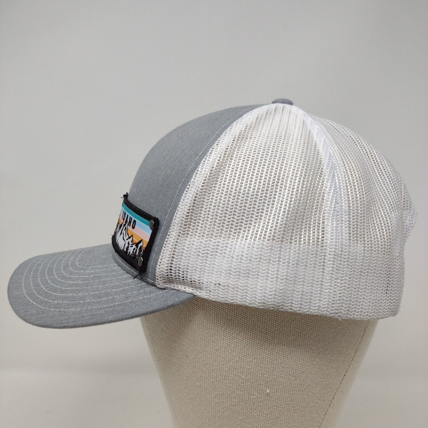 Idaho Snapback 112 Trucker Hat Gray OSFA Adjustable Mesh Back Richardson