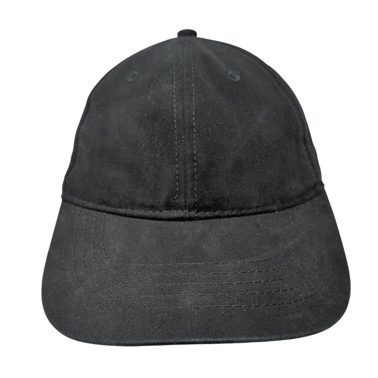Unbranded Slideback Hat Black One Size Adjustable Vented Holes 6 Panel Blank