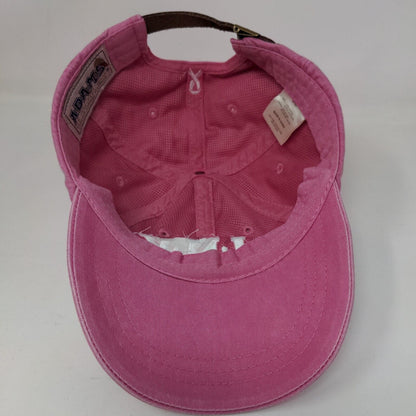 Think Pink Ribbon Slideback Hat Pink One Size Leather Strap Adams