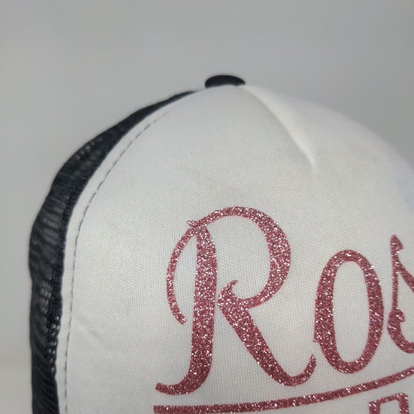 Rose All Day Snapback Trucker Hat Black OSFA Adjustable Mesh Back Rope