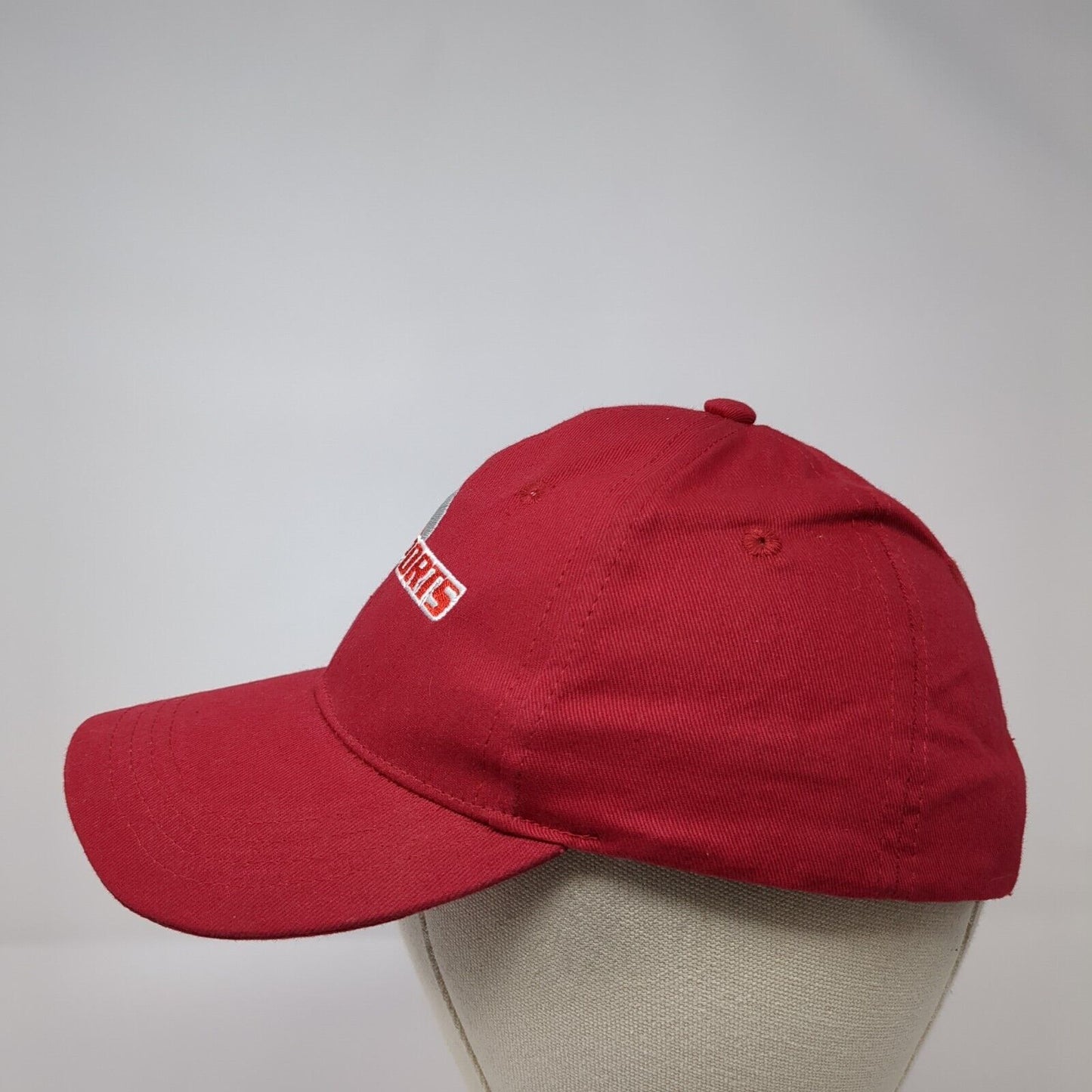 i9 Sports Strapback Hat Red One Size Adjustable Embroidered 6 Panel
