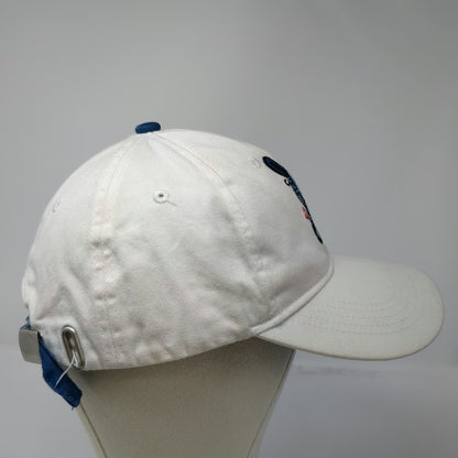 BKYS Baseball Cap White One Size Blue Underbrim Lucky Charm Embroidered Bear Hat