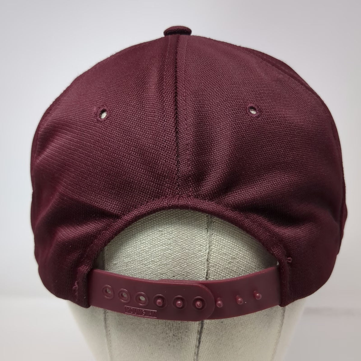 Young An Snapback Hat Red 7 5/8 Yellow 406 Graphic Green Under Brim Polyester