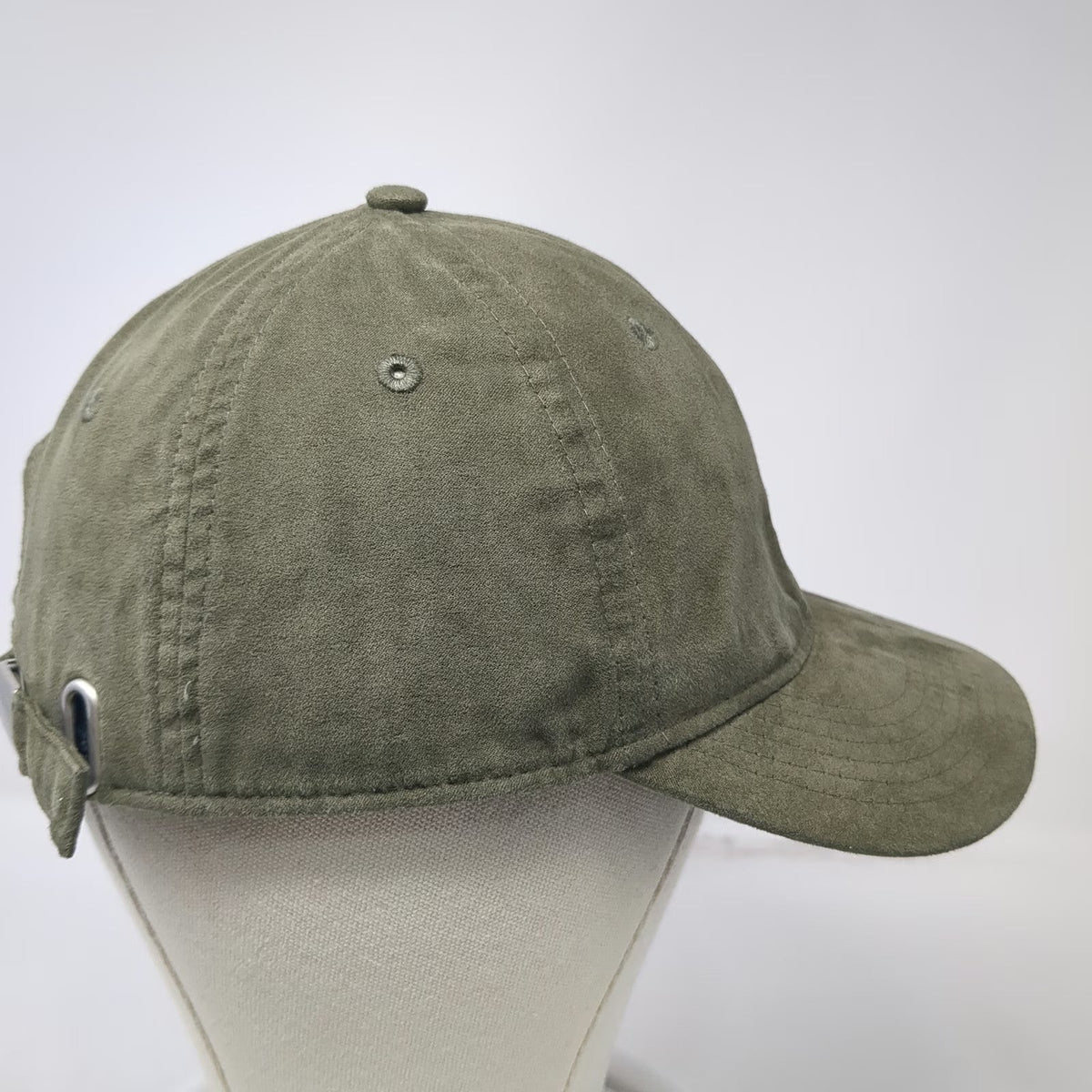 H&M Baseball Cap Green One Size Faux Suede Solid Blank Hat Polyester Slideback