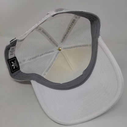 Adidas Snapback Trucker Hat White OSFA Adjustable Mesh Back Rope Polyester