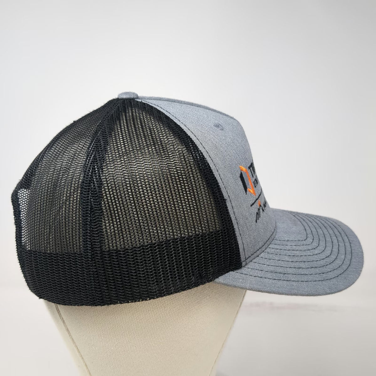 Richardson Trucker Hat Gray One Size Track Utilities Mesh Back Snapback Cap