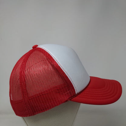 Otto Snapback Trucker Hat Red OSFM Adjustable Mesh Back Blank Rope Polyester