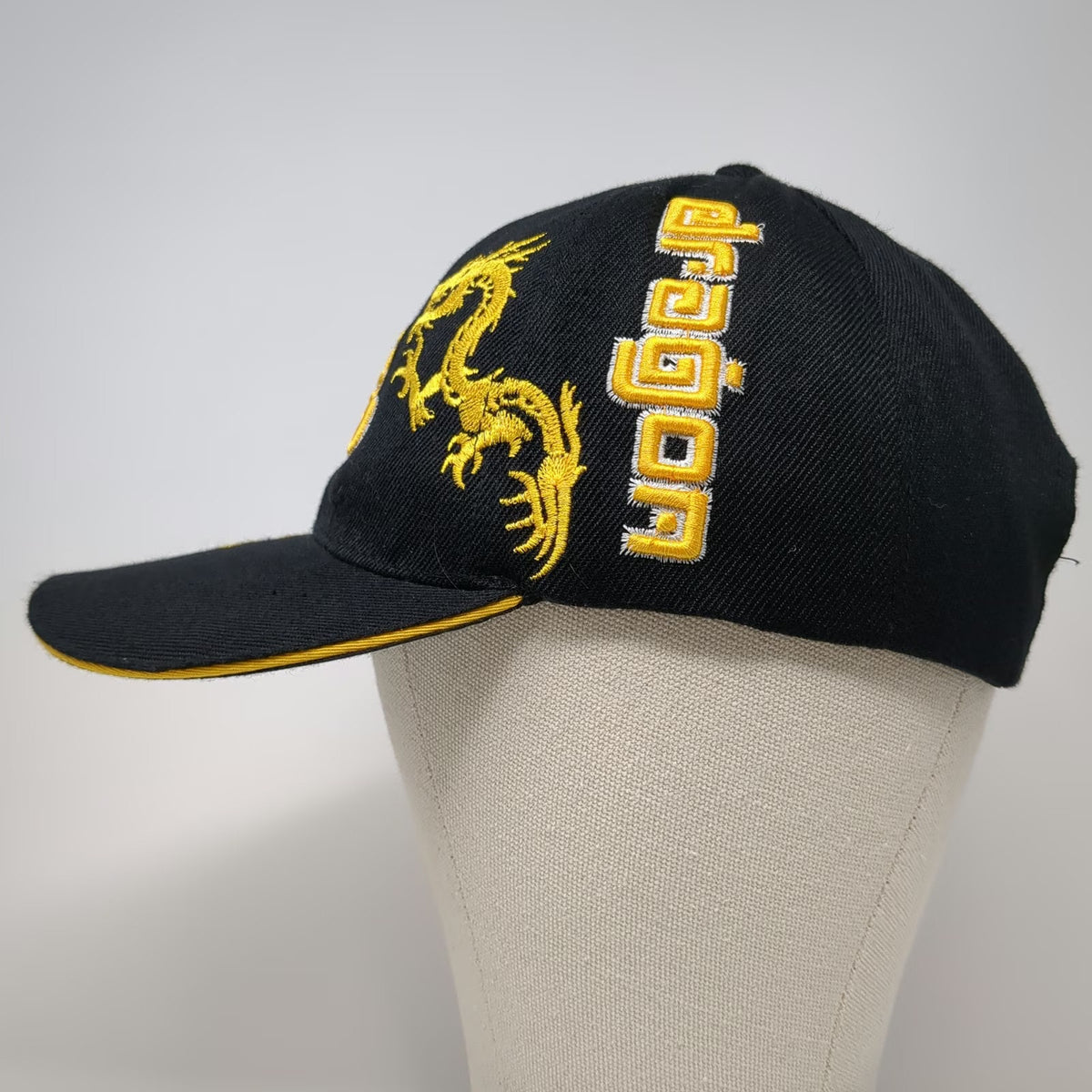 MEGA USA Baseball Cap Black One Size Yellow Dragon Embroidery Side Text Hat