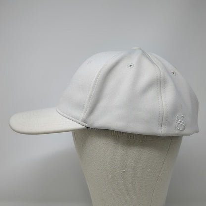 Smitty Baseball Cap White L Flexfit Tonal Logo Structured Athletic Stretch Hat