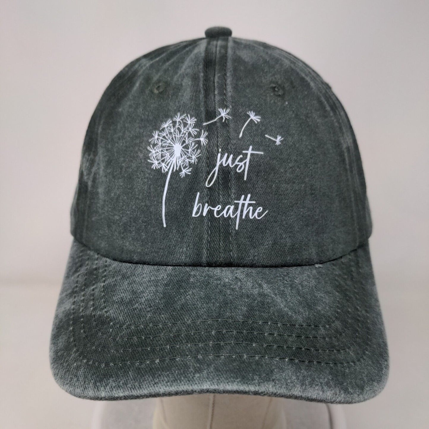 Just Breathe Dandelion Slideback Hat Gray One Size Adjustable