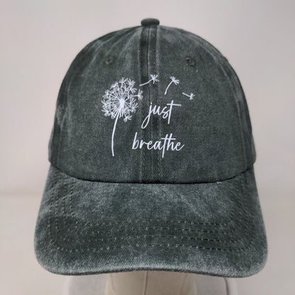 Just Breathe Dandelion Slideback Hat Gray One Size Adjustable