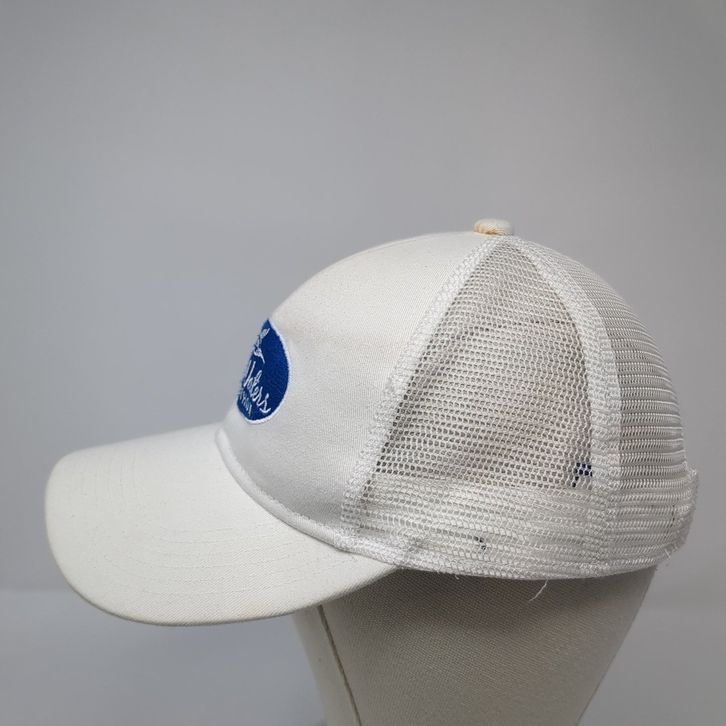 Blue Waters Marathon Trucker Hat White OS Adjustable Mesh Back Port Authority