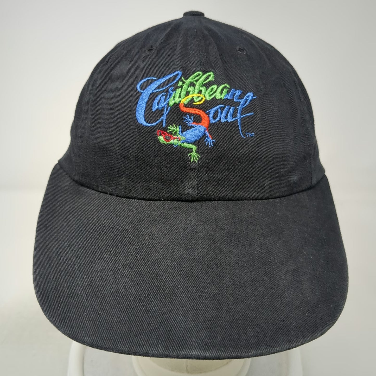 Caribbean Soul Baseball Cap Black One Size Lizard Gecko Graphic Embroidery Hat