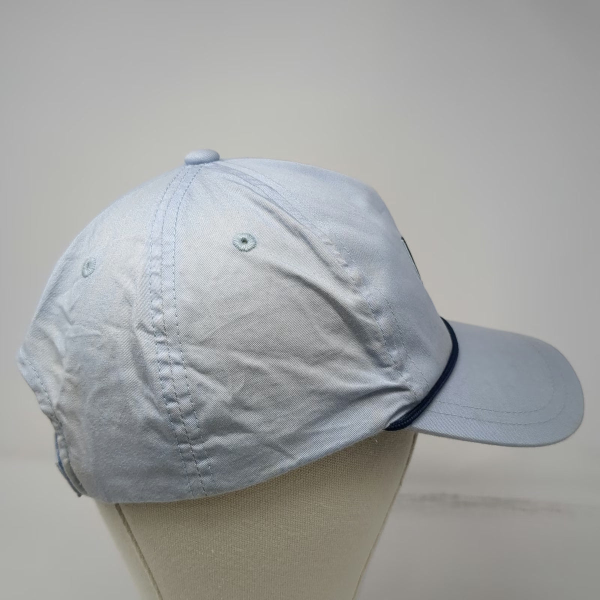 American Needle 5 Panel Blue One Size Hat USA Map Patch Rope Strapback Cotton
