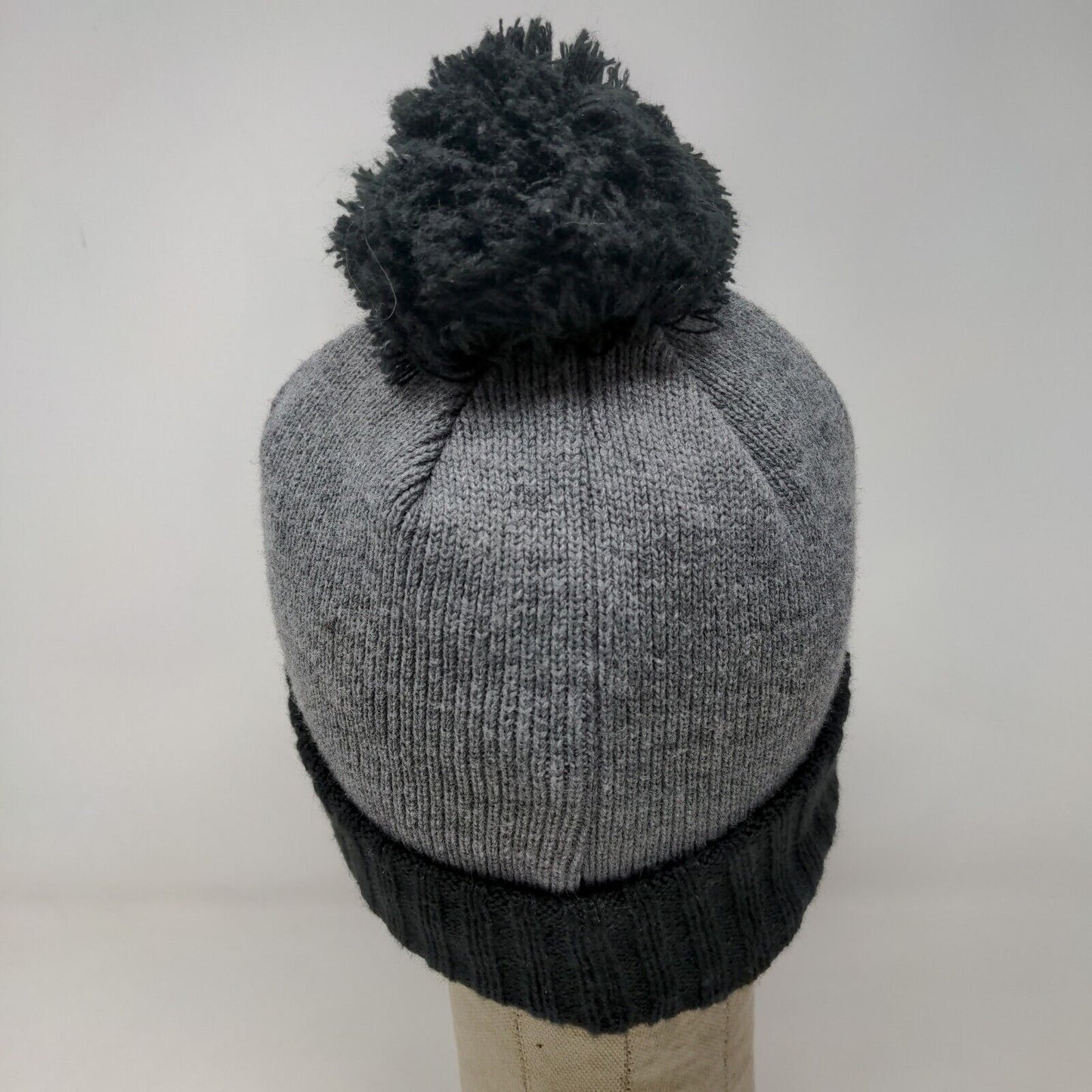 New Era Mens Knit Beanie Hat Gray Black Embroidered Purdue Grand Prix Foundation
