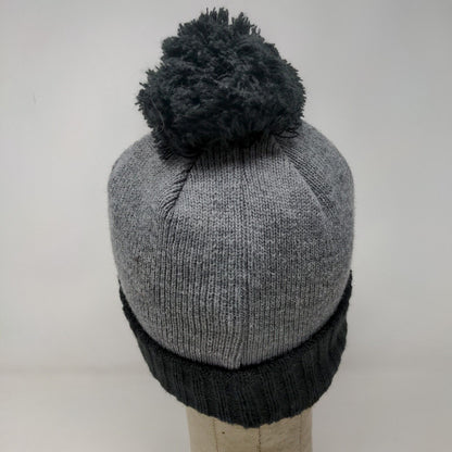 New Era Mens Knit Beanie Hat Gray Black Embroidered Purdue Grand Prix Foundation
