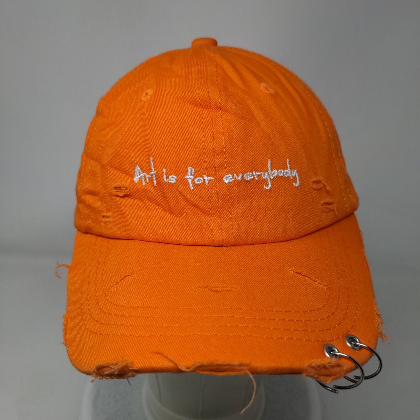 Art Is For Everybody Slideback Hat Orange Free Size 6 Panel Metal Ring