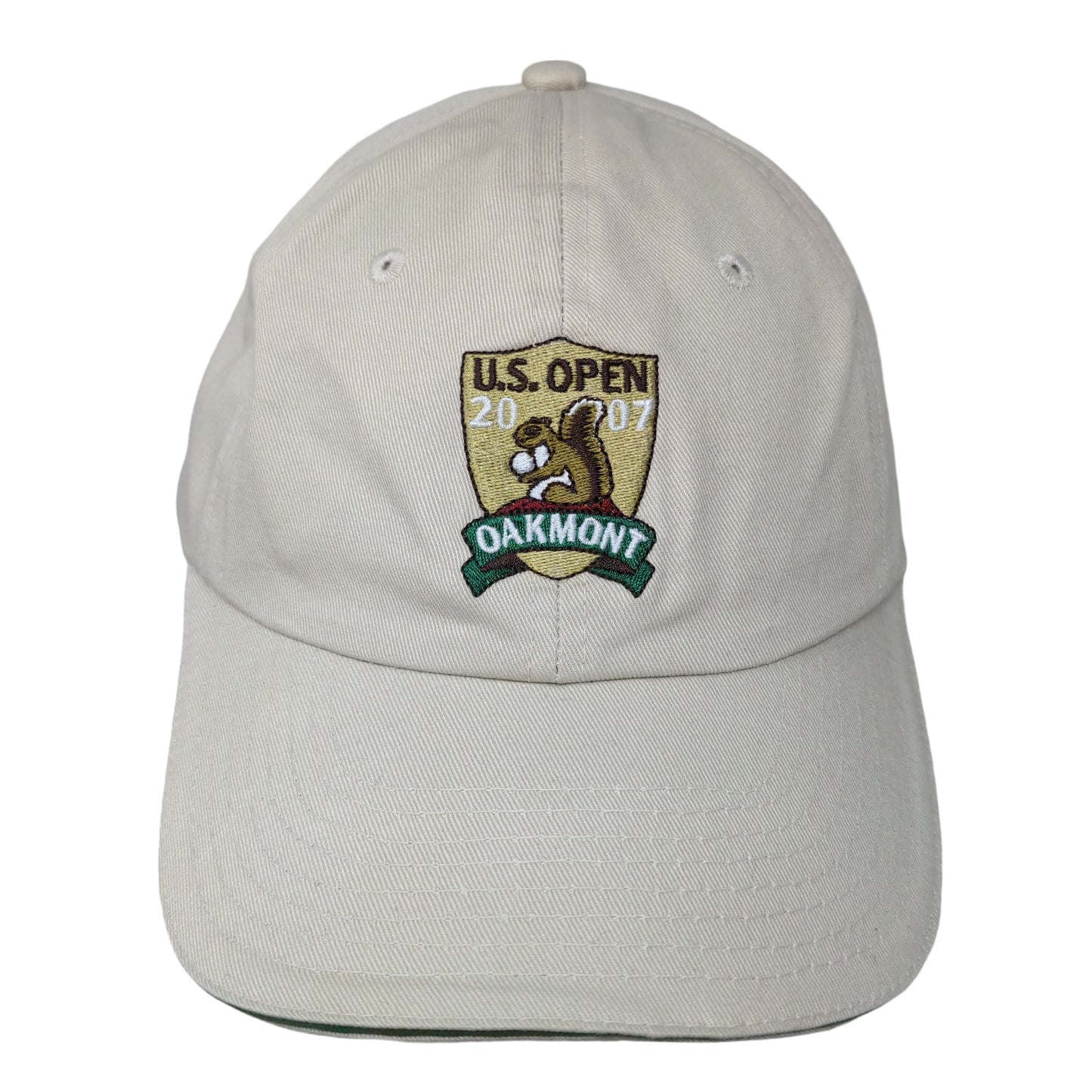 USGA Men's Slideback Hat Tan Adjustable U.S. Open 2007 Oakmont Embroidered Logo