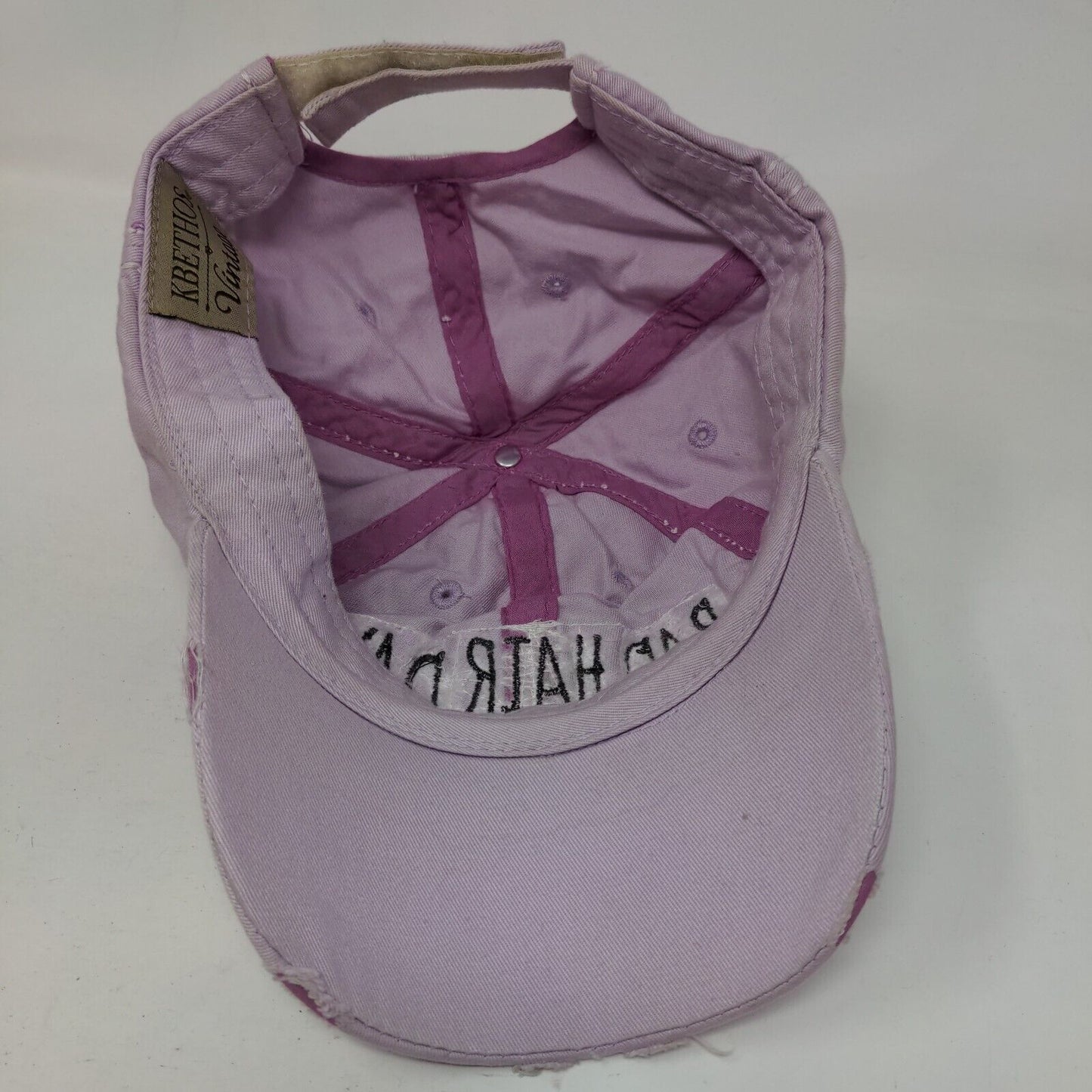 Bad Hair Day Strapback Hat Purple One Size Distressed KB ETHOS Vintage