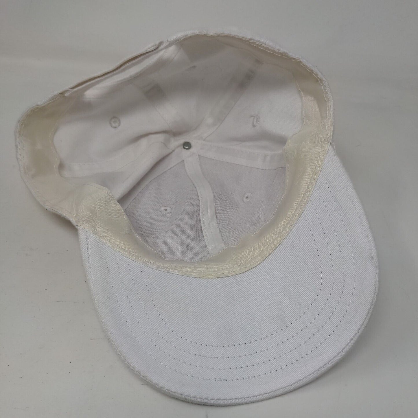 Unbranded Strapback Hat White One Size Adjustable Vented Holes 6 Panel Blank