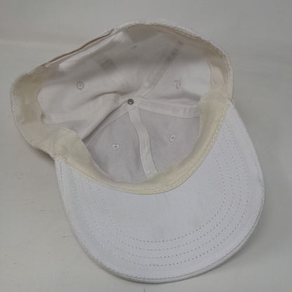 Unbranded Strapback Hat White One Size Adjustable Vented Holes 6 Panel Blank