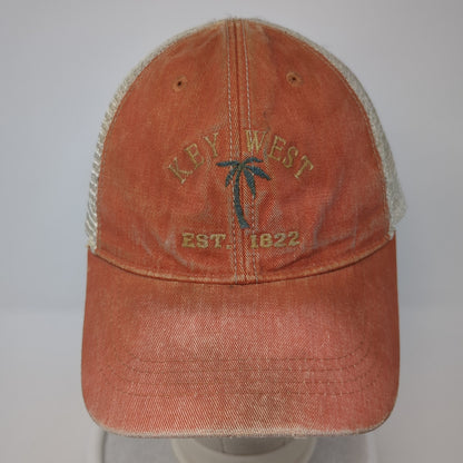 Key West Est. 1822 Trucker Hat Orange One Size Adjustable Mesh Back Headmost
