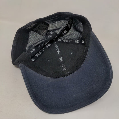 New Era Mens Fitted Mesh Back Hat Blue S-M Embroidered New York Yankees 39Thirty