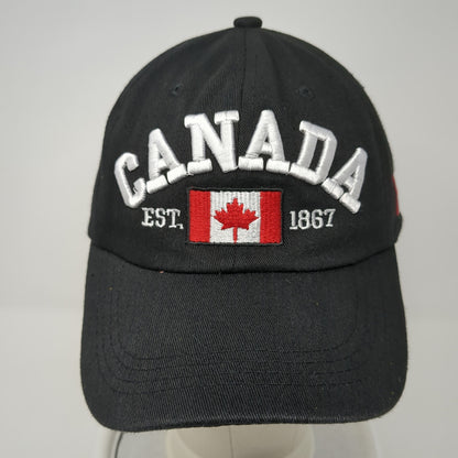 Canada Est. 1867 Slideback Baseball Cap Black One Size Adjustable Embroidered