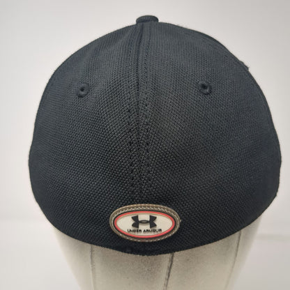 Under Armour Baseball Cap Black Size M Logo Curved Brim Stretch Fit HeatGear Hat