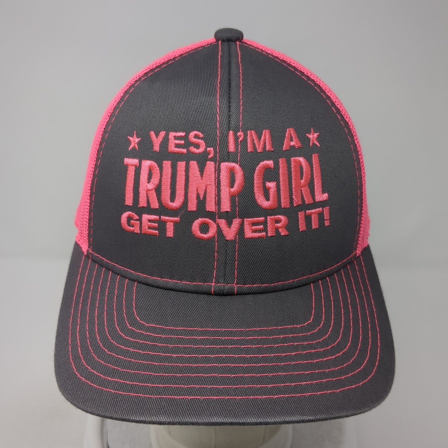 Yes I'm A Trump Girl Get Over It! Snapback Trucker Hat Multi One Size