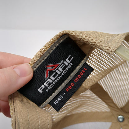 Pacific Headwear Snapback Trucker Hat Brown OSFA Mesh Back Patch