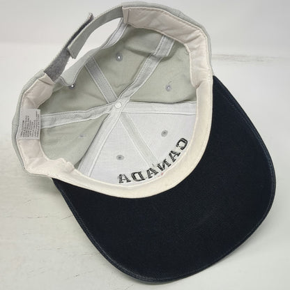 Gray Baseball Cap Canada Maple Leaf Blue Red One Size Strapback Hat Two Tone