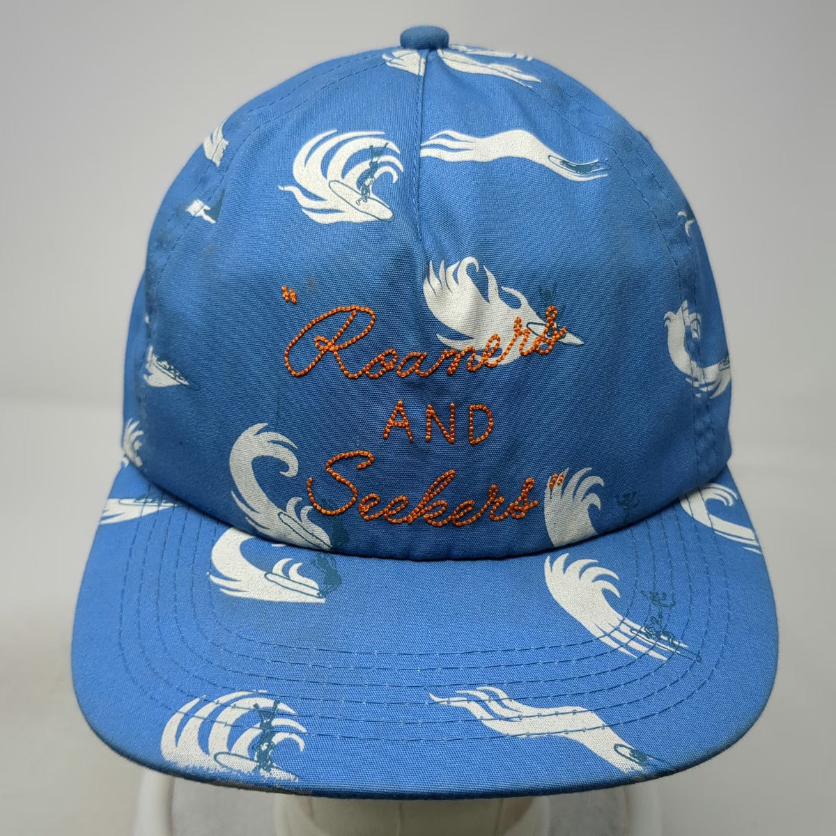 Poler 5 Panel Blue One Size Hat Surfer Wave All Over Print Snapback Camp Vibes