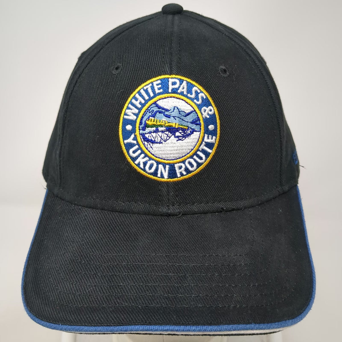 W.P.&Y.R. Baseball Cap Black One Size White Pass Yukon Route Skagway Alaska Hat