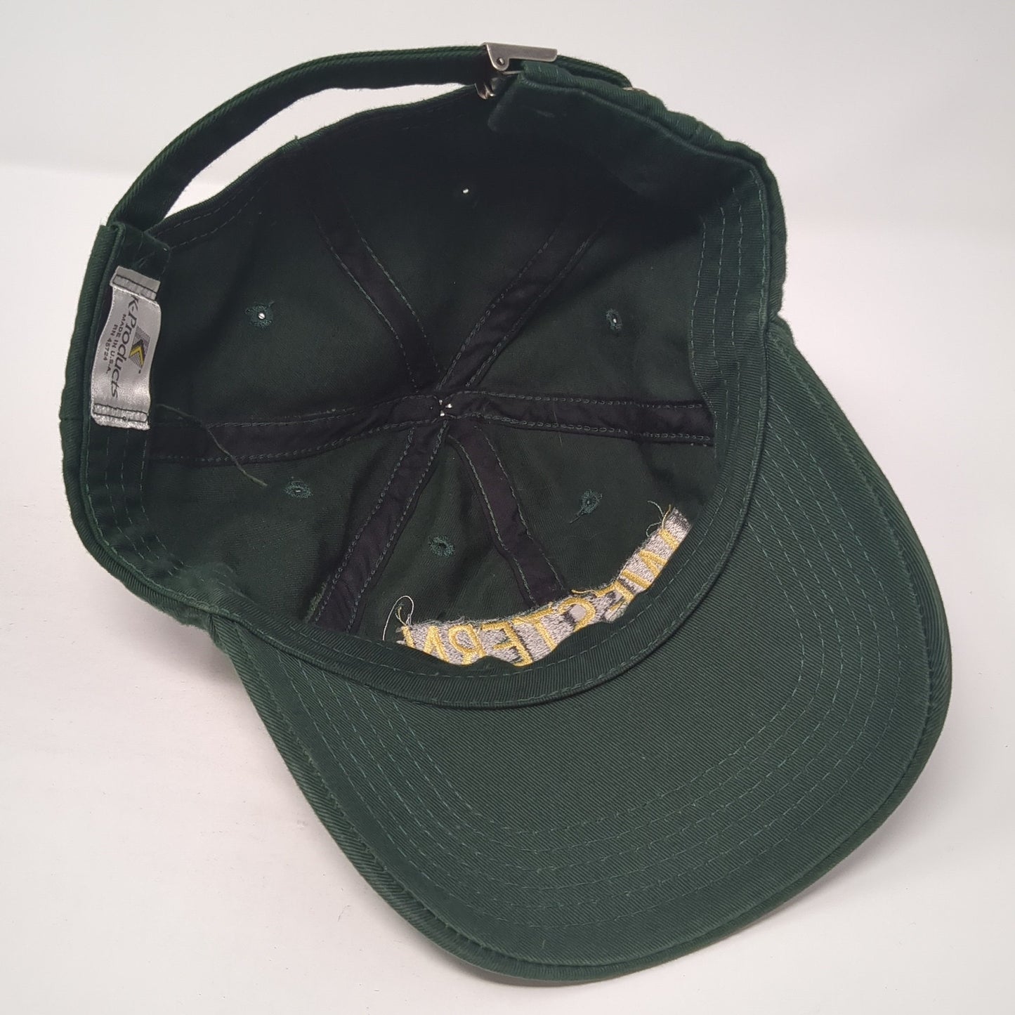 Western Slideback Hat Green One Size Adjustable Embroidered K-Products Vintage